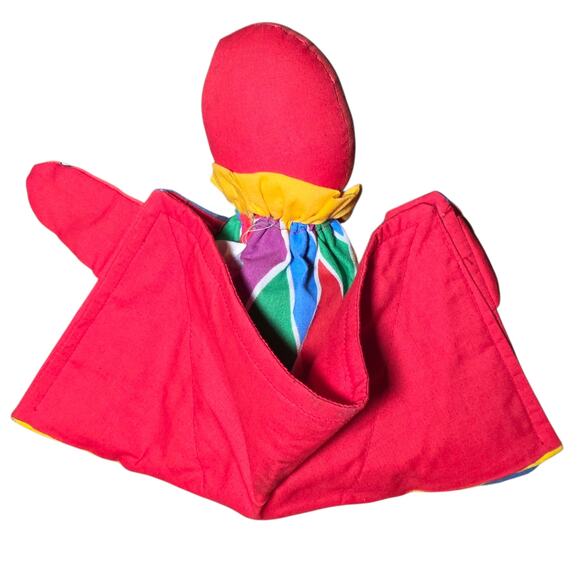 Vintage 1990 Jumpers Cloth Clown Doll – Jingle Bell, Spring Action, Handmade - Picture 2 of 10